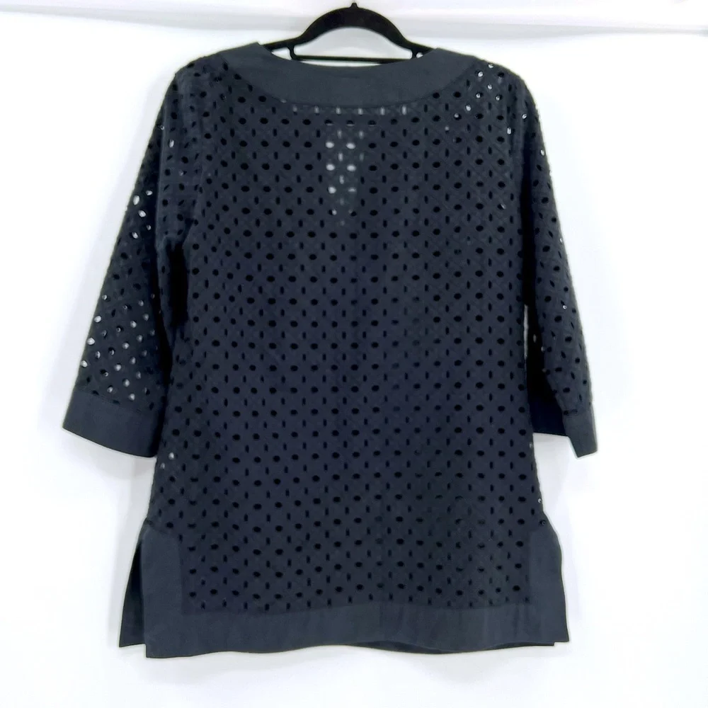 Michael Kors Black Eyelet Tunic size 10 Cotton 100%